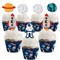 Big Dot of Happiness Blast Off to Outer Space - Cupcake Decoration - Baby Shower or Birthday Party Cupcake Wrappers and Treat Picks Kit - Set of 24